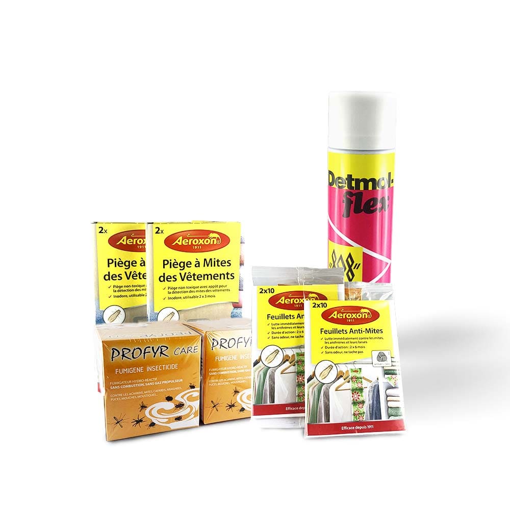 Kit anti mites de vêtements effet choc