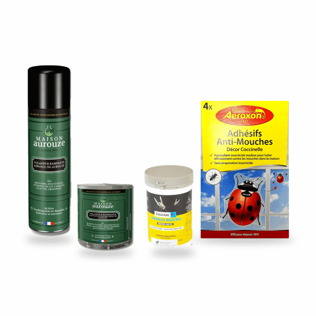 Pack double action anti-mouches