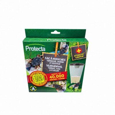 Boîte du sac piège à mouches Protecta avec attractif, jusqu’à 40 000 mouches